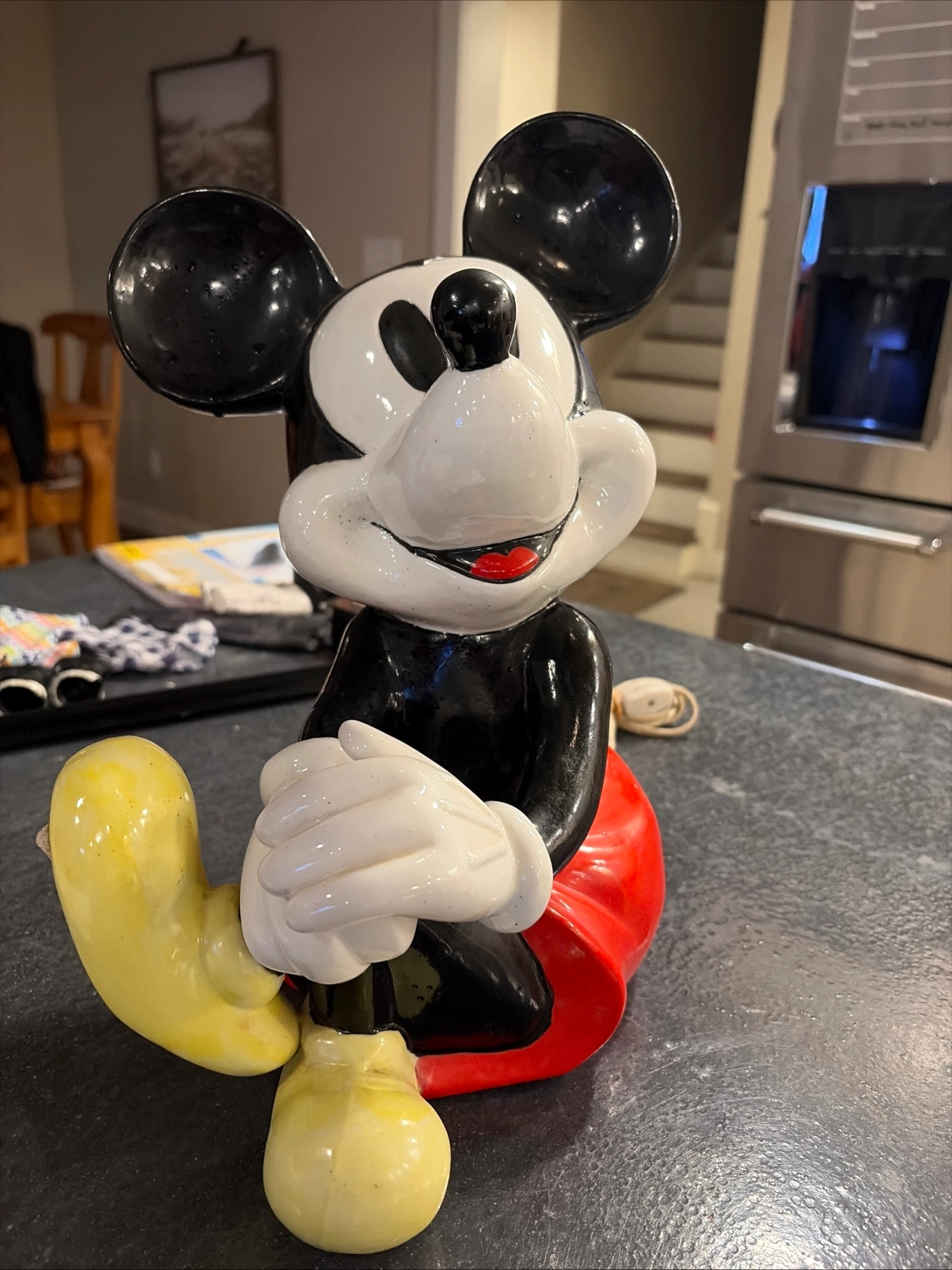 Vintage 1970s Mickey Mouse Ceramic Table Lamp - Disney Collectible Decor